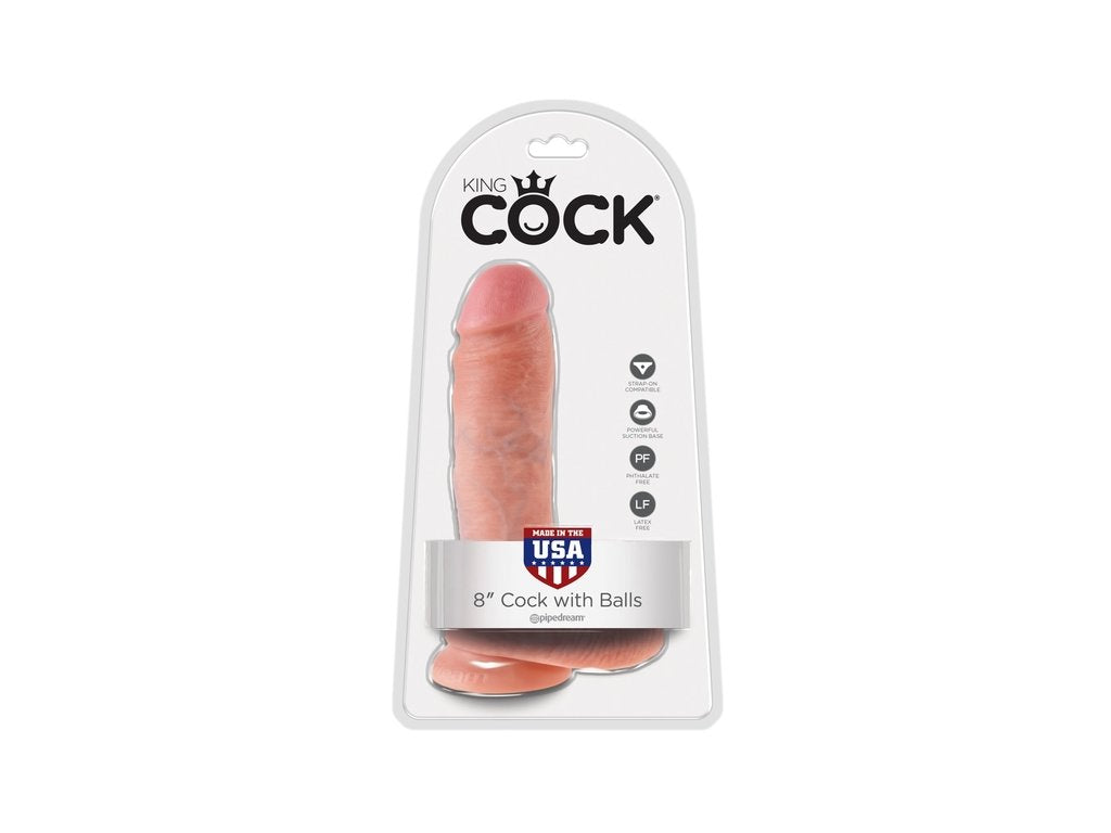 King Cock 8 inch Balls - realistické dildo s varlaty a přísavkou