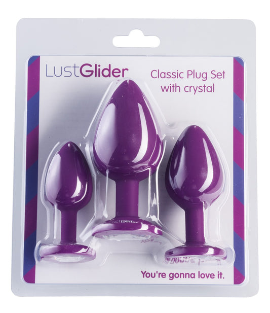 Classic Plug Set lila Zirkon - sadá análních zátek, se šperkem