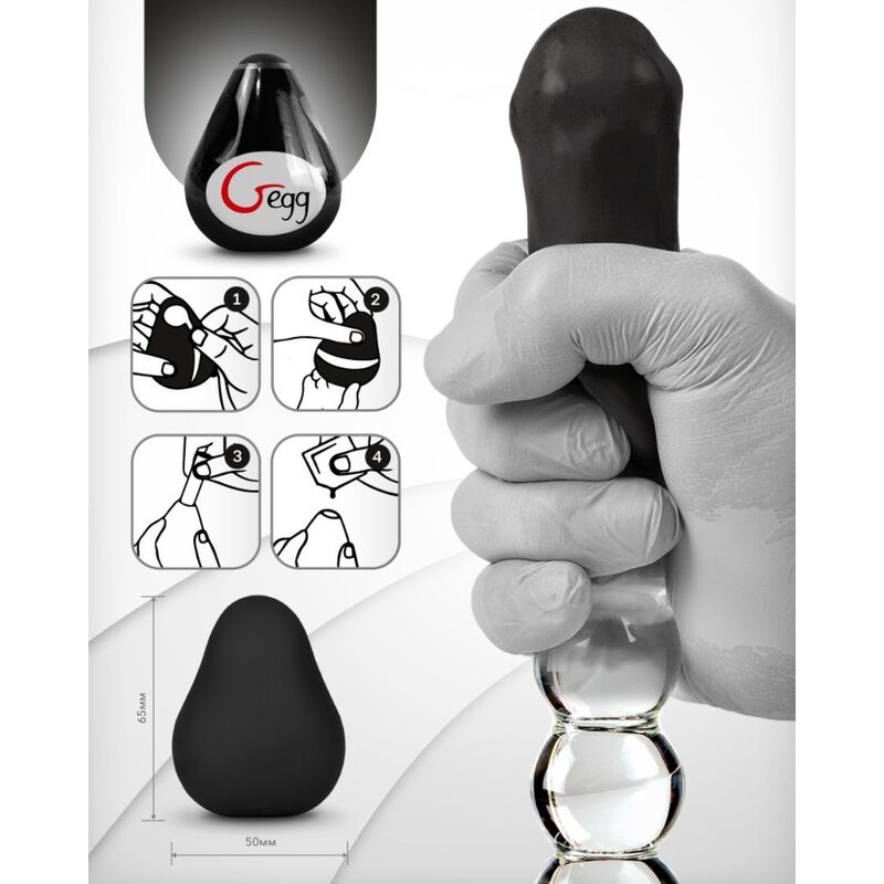 G-VIBE G-egg - Texturovaný masturbátor černý