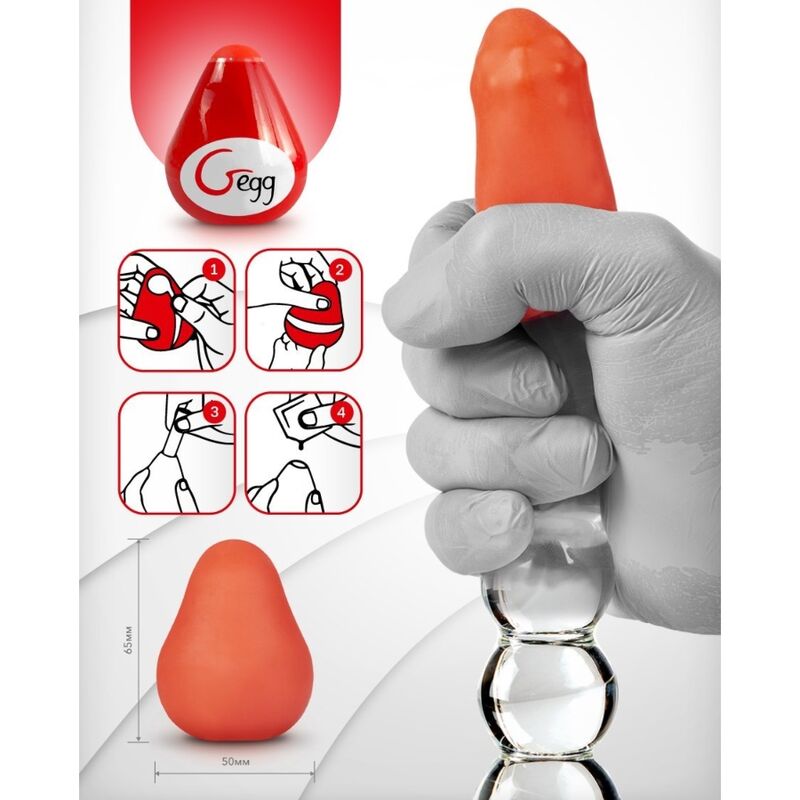 G-VIBE Texturovaný masturbátor G-egg červený