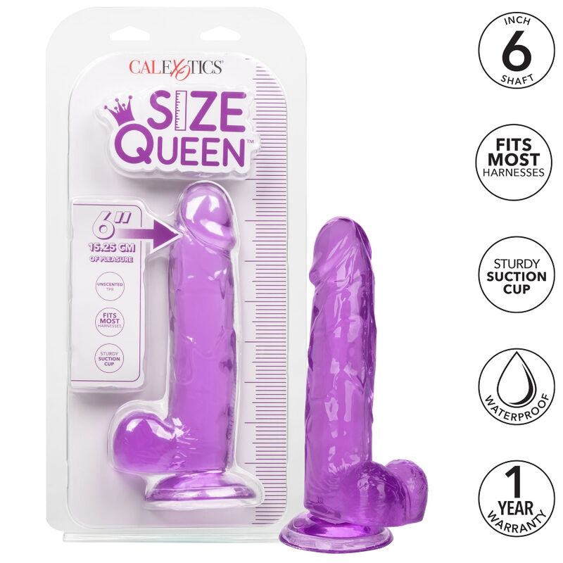 Realistické dildo Size Queen fialové 15,3 cm