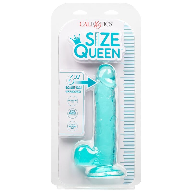 Dildo CALEXOTICS Size Queen modré 15,3 cm