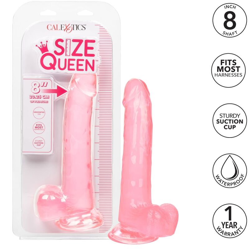 Realistické dildo CalExotics Size Queen 20,3 cm růžové