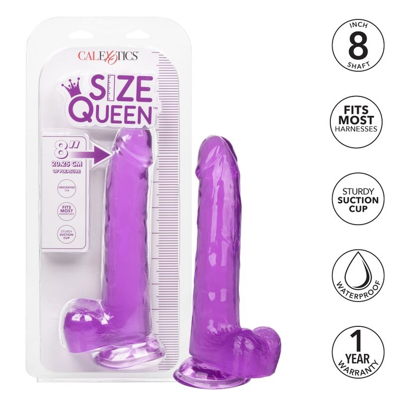 Dildo Size Queen fialové 20,3 cm CalExotics