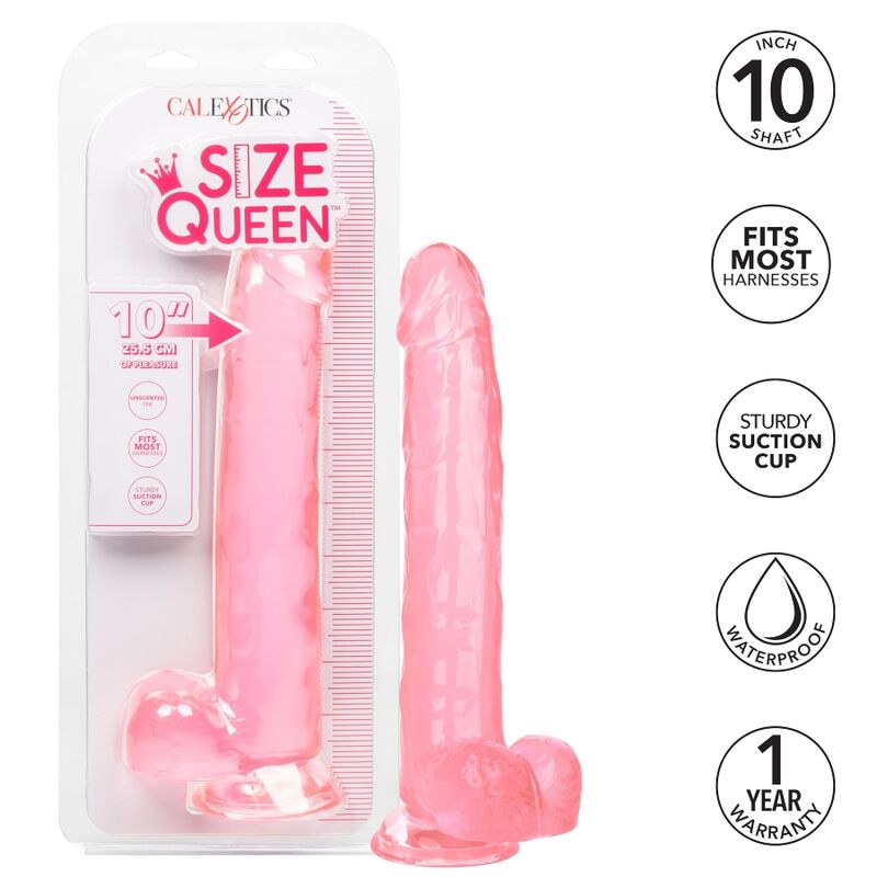 Realistické dildo CalExotics Size Queen 25,5 cm růžové