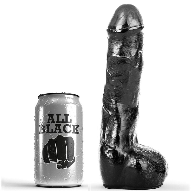 Anální dildo ALL BLACK realistické 20 cm černé