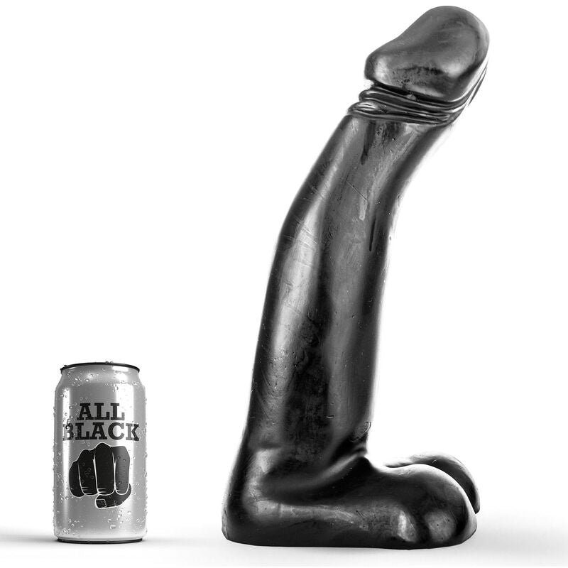 Realistické fistingové dildo ALL BLACK 29 cm černé