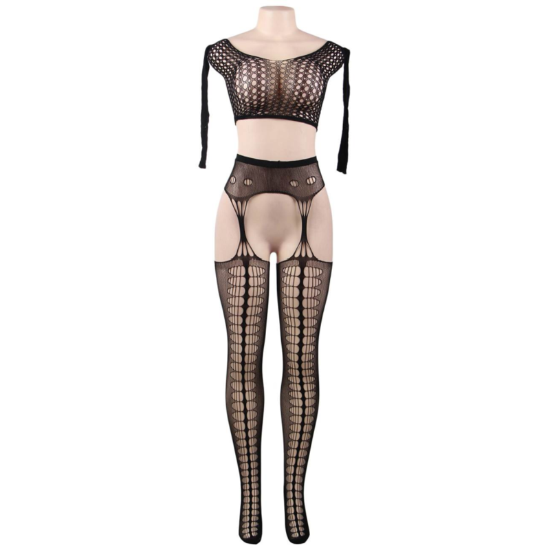 Síťované body Queen Lingerie s dlouhým rukávem S/L