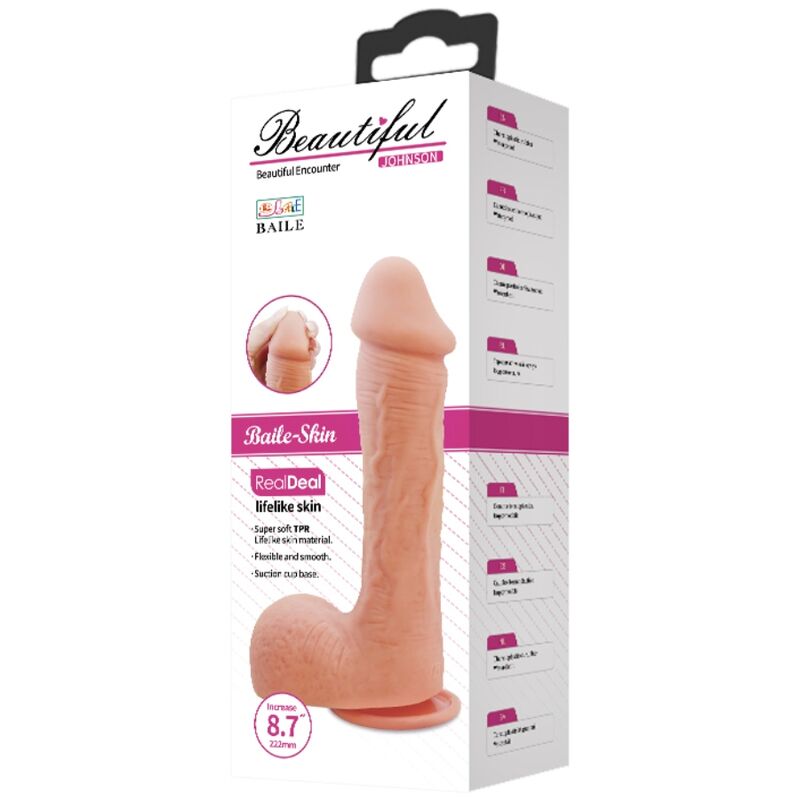 Realistické dildo BAILE JOHNSON 22 cm s přísavkou