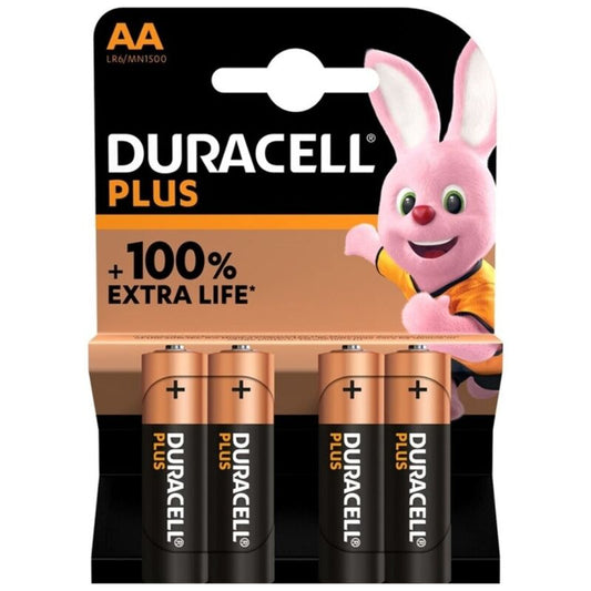 Alkalické baterie Duracell Plus Power AA, 4 ks