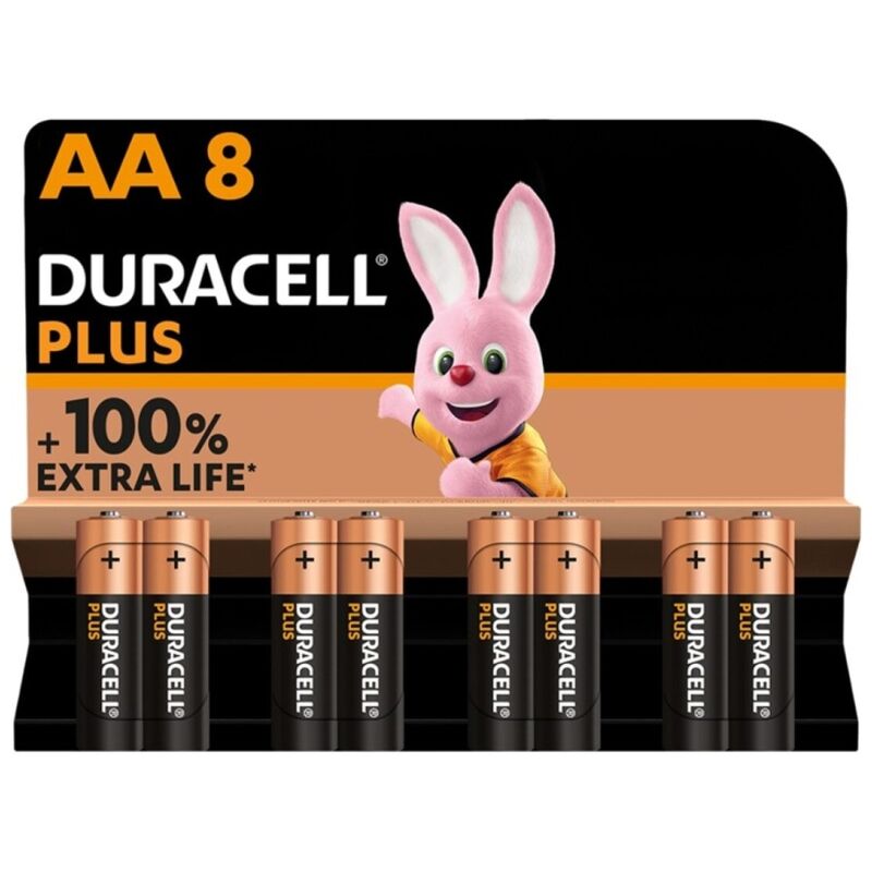 Alkalické baterie Duracell Plus Power AA LR6, 8 ks