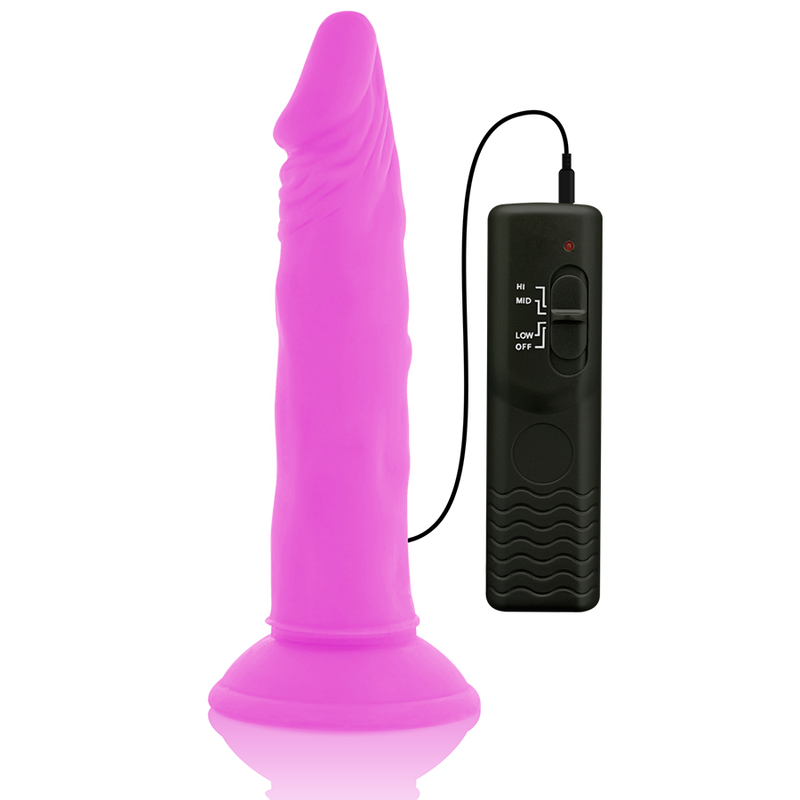 Vibrační dildo Diversia flexibilní fialové 23 cm