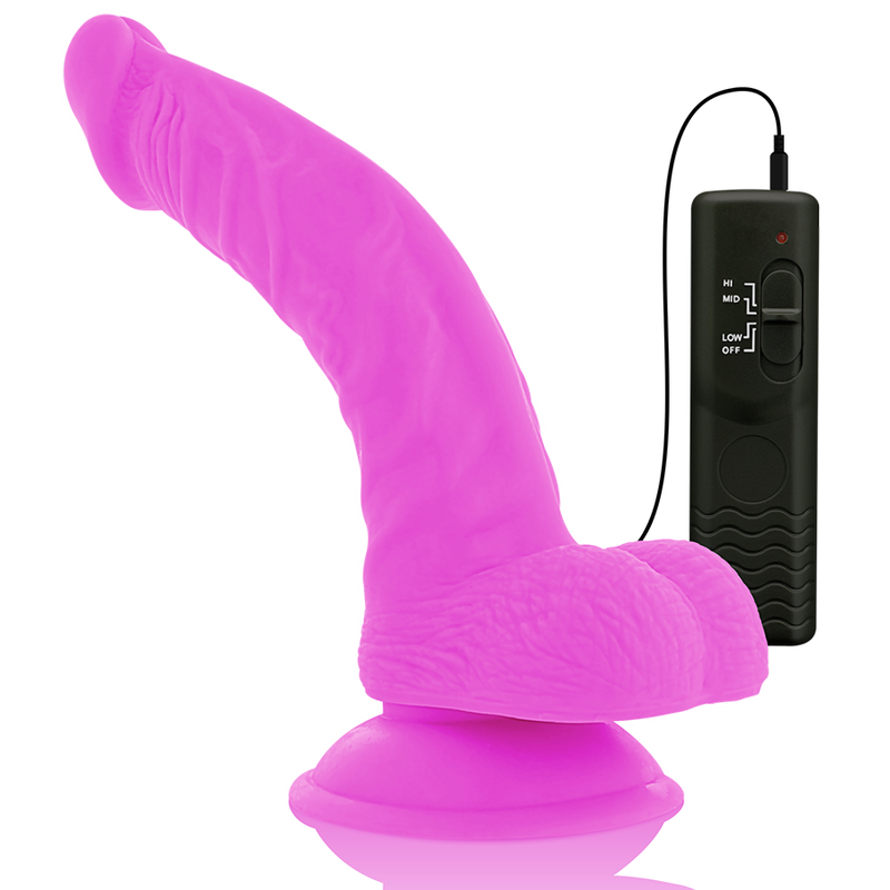 Vibrační dildo Diversia fialové flexibilní 21,5 cm