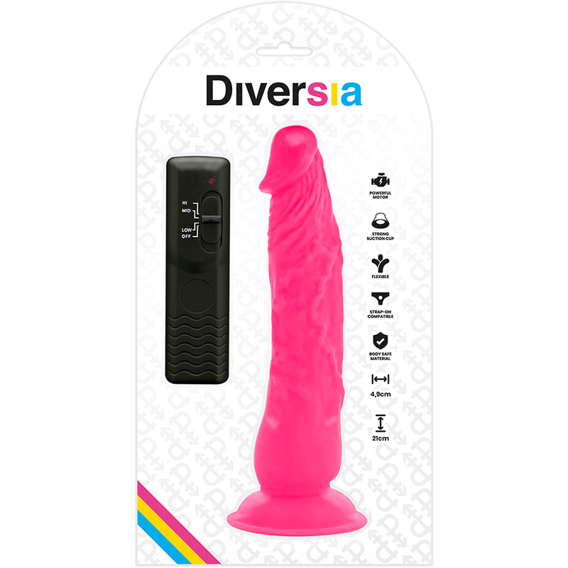 Flexibilní vibrační dildo Diversia růžové 21 cm