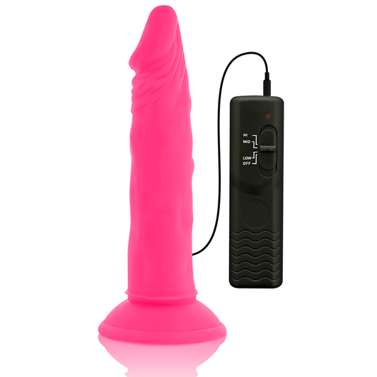 Diversia flexibilní vibrační dildo růžové 23 cm