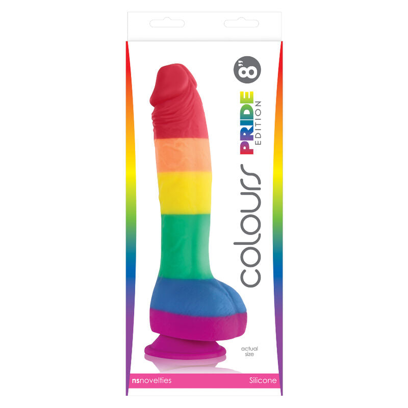 Duhové dildo Pride vlajka 19 cm NS Novelties