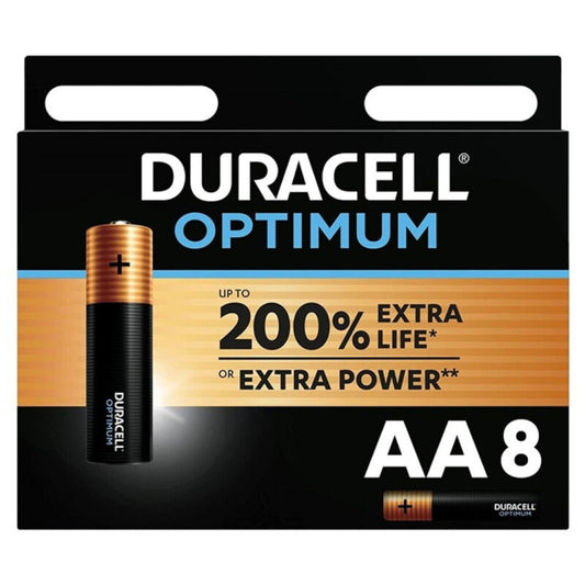 Alkalické baterie Duracell Optimum AA LR6, 8 ks