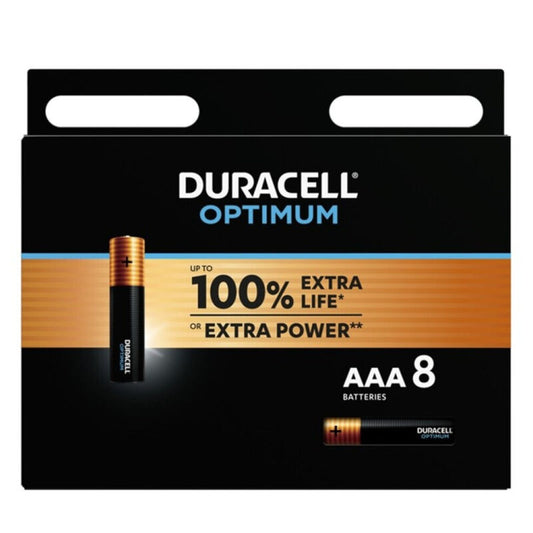 Alkalické baterie Duracell Optimum AAA LR03, 8 ks