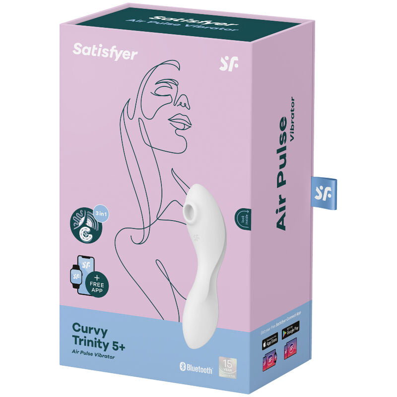 Satisfyer Curvy Trinity 5+ stimulátor s aplikací bílý