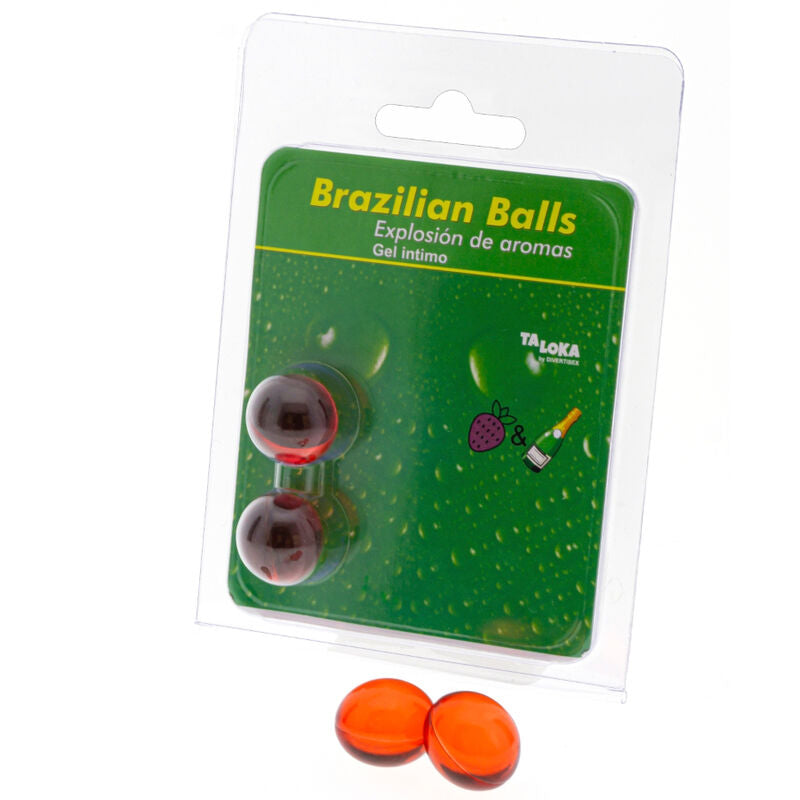 Intimní gel 2 Brazilian Balls jahoda a šampaňské