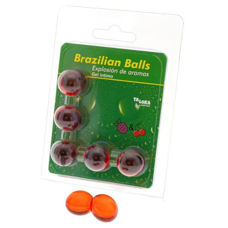 Intimní gel 5 Brazilian Balls s vůní jahod a třešní