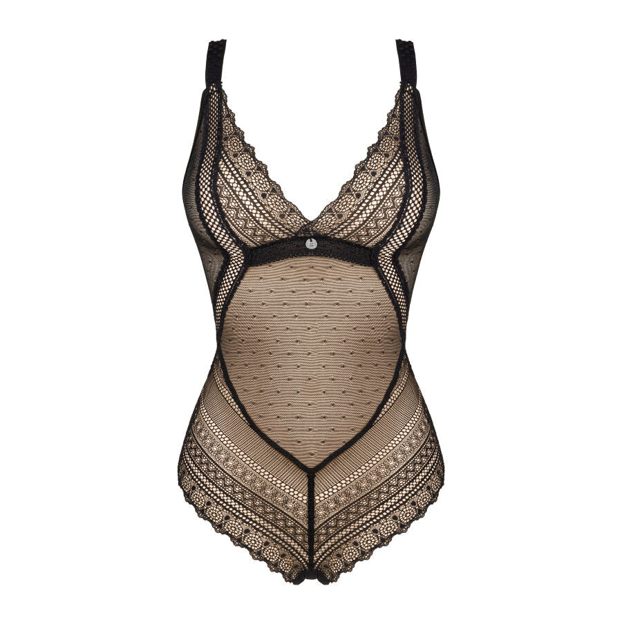 Obsessive Estiqua Teddy XS/S - Svůdné průsvitné body