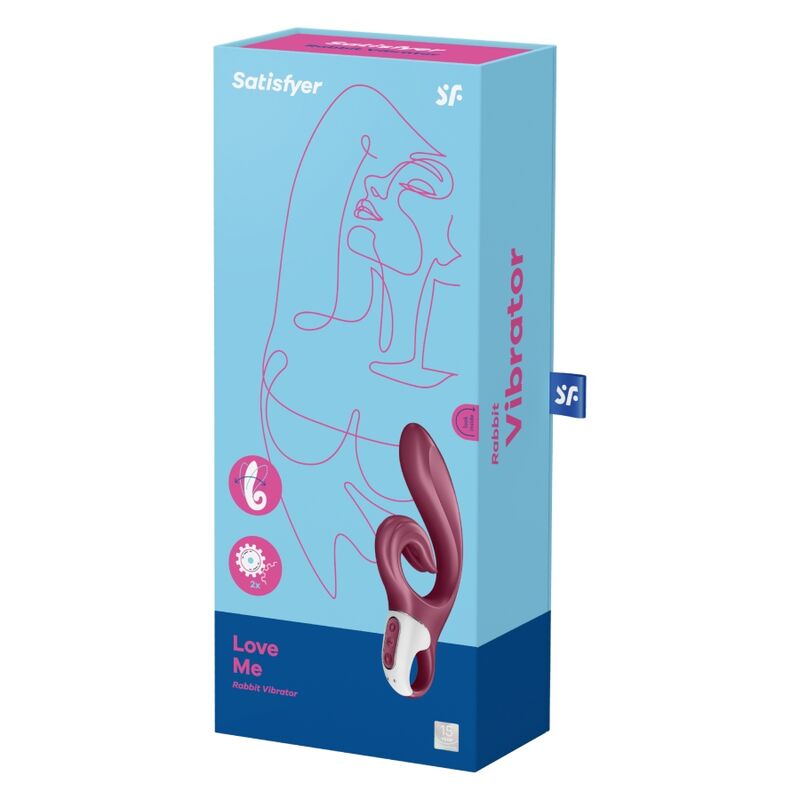 Vibrátor Satisfyer Love Me Rabbit dvoumorotový modrý