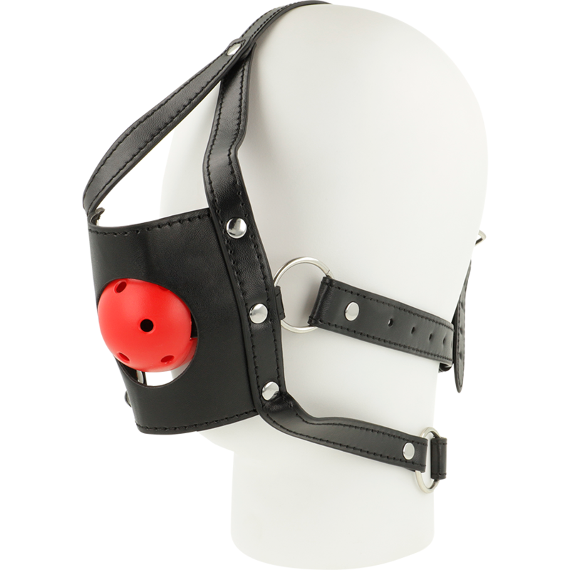 Kožená maska s roubíkem OHMAMA OPEN MOUTH HEAD HARNESS