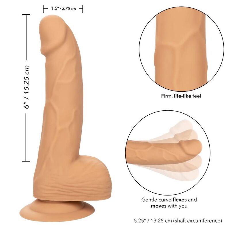 Silikonové dildo CalExotics 15,24 cm s přísavkou