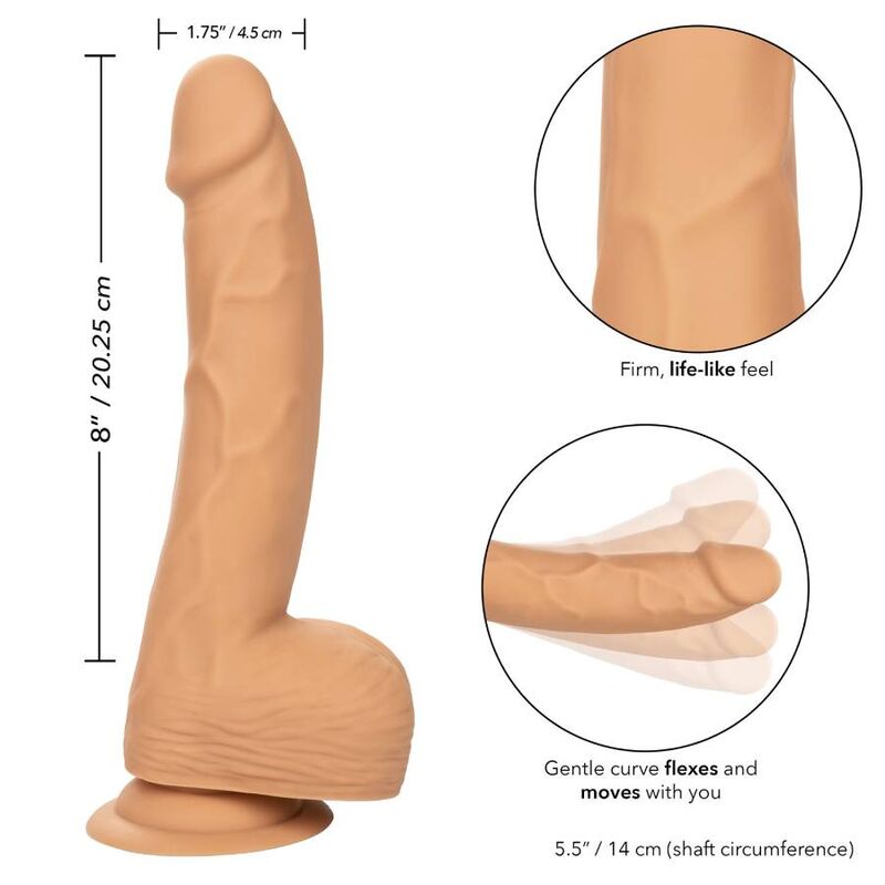 Silikonový realistický dildo CalExotics 20,32 cm