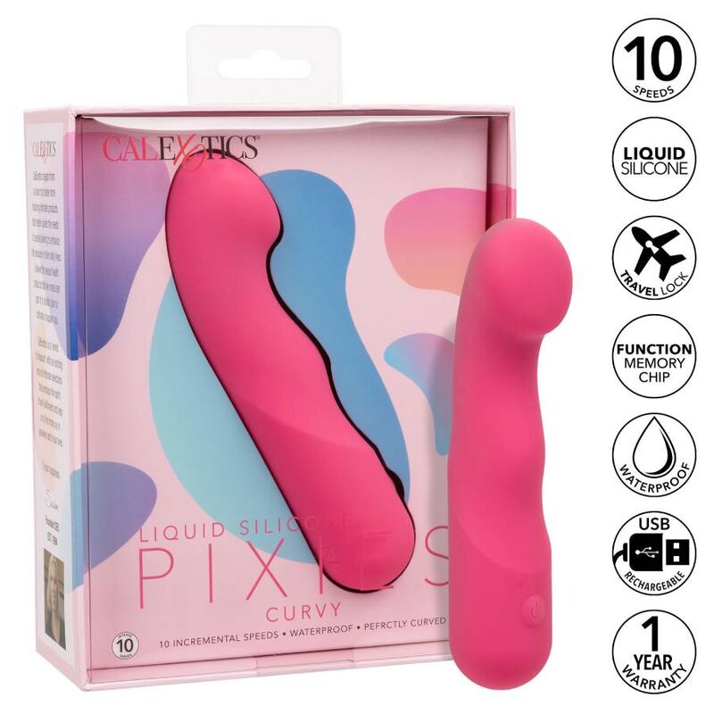 CALEXOTICS Pixies Curvy růžový vibrátor 10 rychlostí