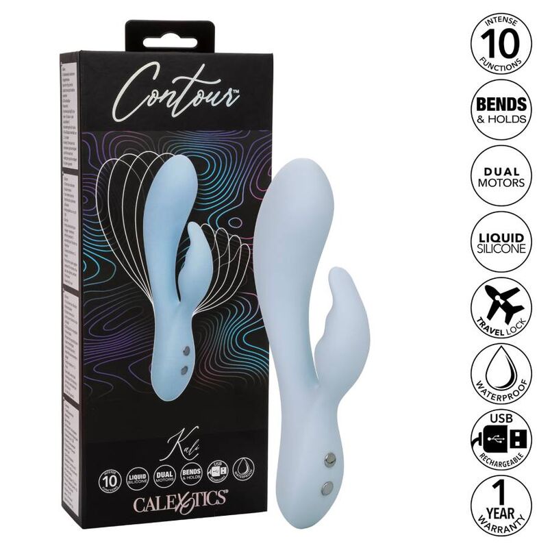 CALEXOTICS Contour Kali dvojitý vibrátor modrý