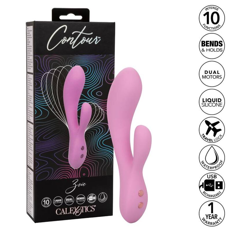 CALEXOTICS Contour Zoie růžový duální vibrátor