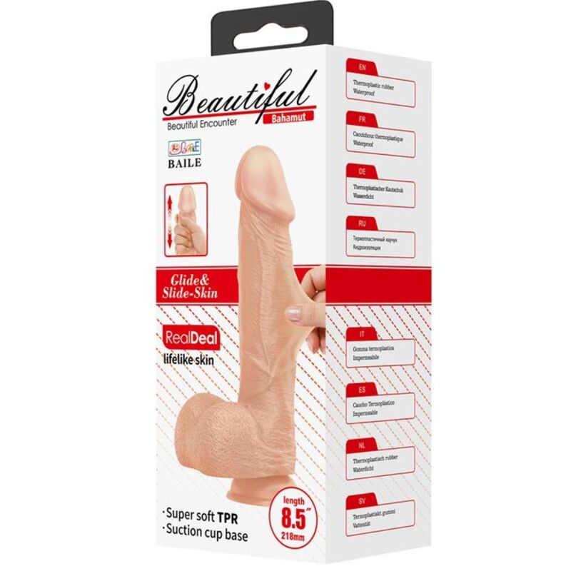 Realistické dildo BAILE BAHAMUT 21,8 cm s přísavkou