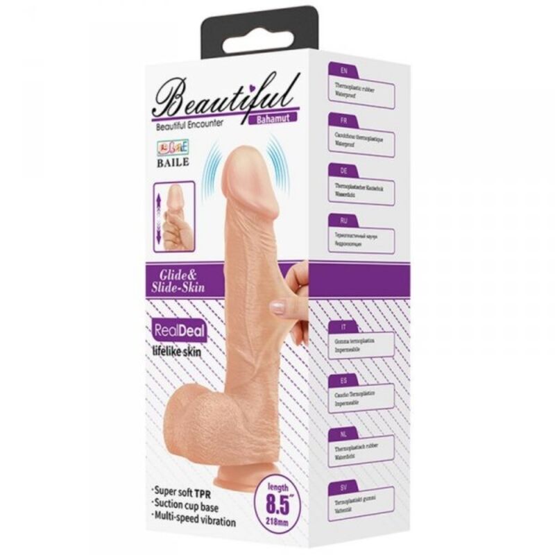 Realistické vibrační dildo BAILE Beautiful Encounter 21,8 cm