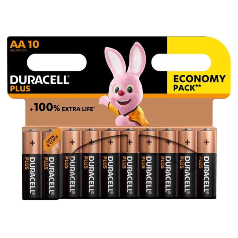 Alkalické baterie Duracell Plus Power AA LR6, 10 ks