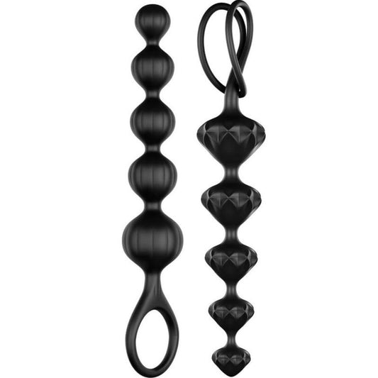 Satisfyer Love Beads - anální kuličky, černé, 2 ks