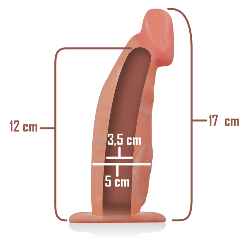 Duté dildo s popruhy INTENSE 18 x 3,5 cm