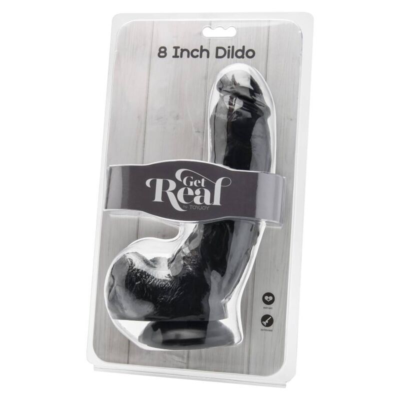 Realistické dildo Get Real 20,5 cm s varlaty černé