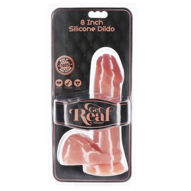 Silikonové dildo Get Real 20,5 cm s varlaty realistické