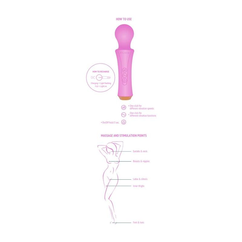 XOCOON Personal Wand Fuchsia - vibrační masážní hlavice