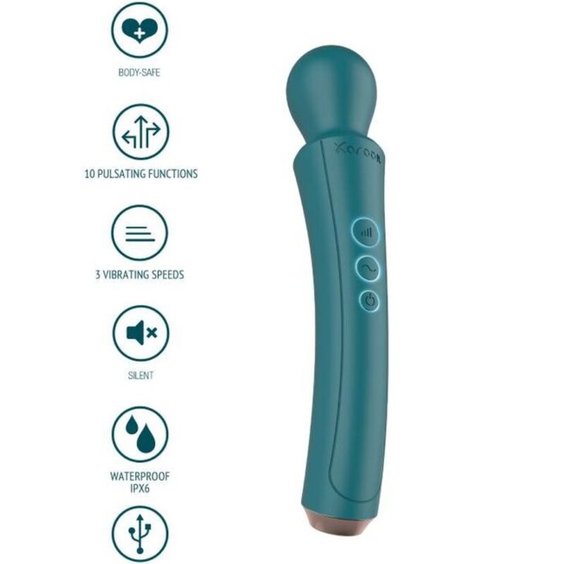 XOCOON Curved Wand masážní vibrátor zelený