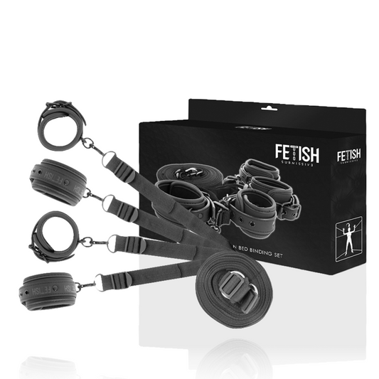 FETISH SUBMISSIVE set pout a popruhů s neoprenovou vložkou