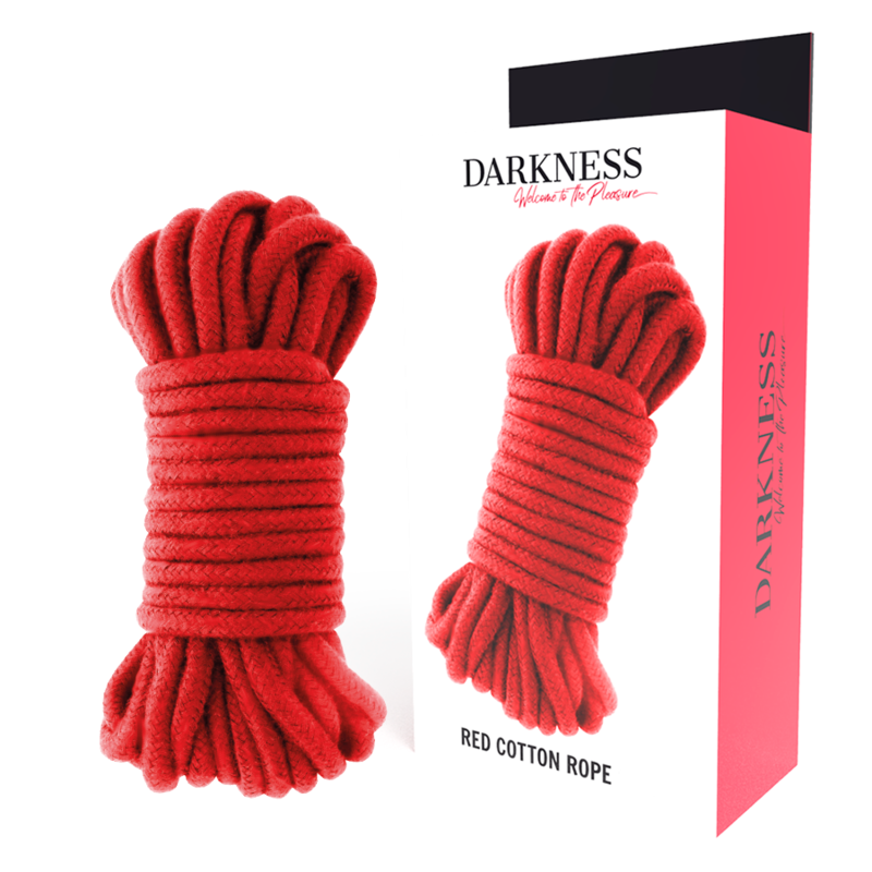 Červené konopné lano Darkness 5 m pro bondage