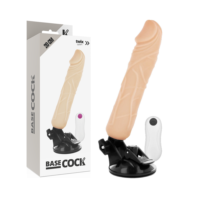 Realistický vibrátor BASECOCK s ovladačem (20 cm)