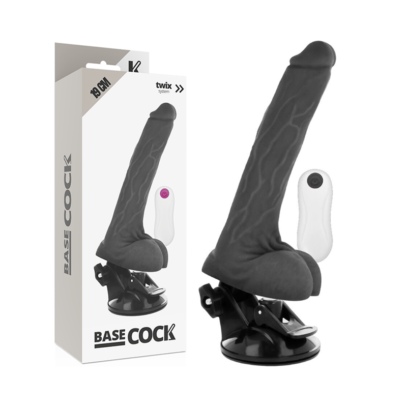 Realistický vibrátor BASECOCK 19 cm s dálkovým ovládáním