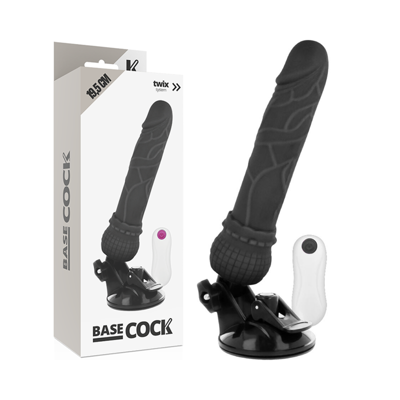 Realistický vibrátor BASECOCK s dálkovým ovládáním 19,5 cm