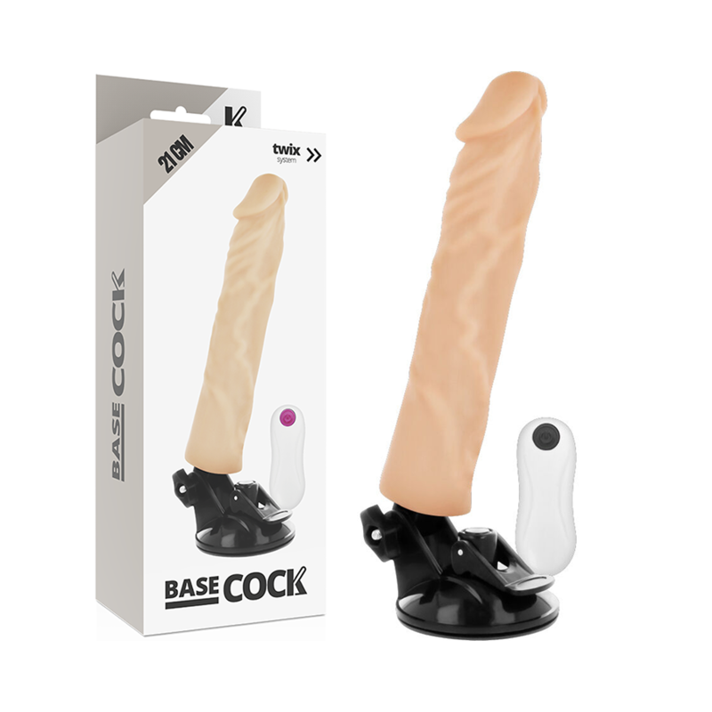 Realistický vibrátor BASECOCK s dálkovým ovládáním 21 cm