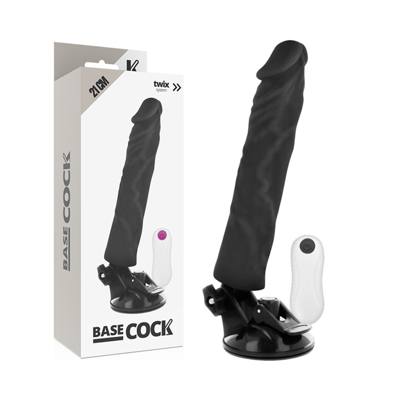 Realistický vibrátor BASECOCK s dálkovým ovládáním 21 cm