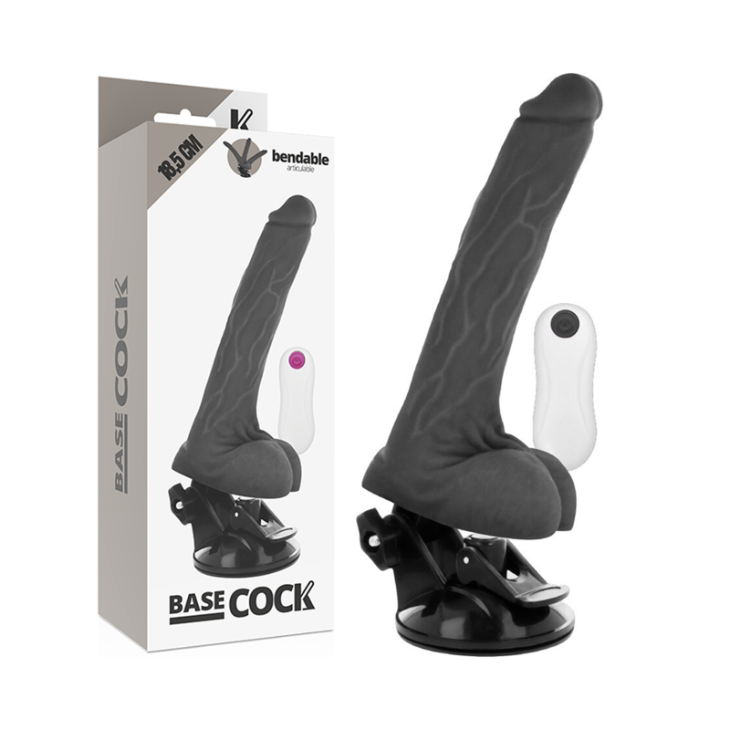 BASECOCK realistické ohebné dildo s ovladačem 18,5 cm